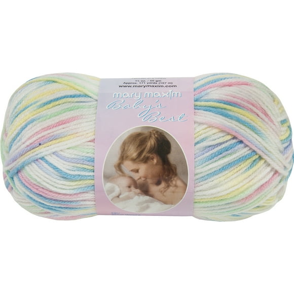 Mary Maxim Baby's Best Yarn-Rainbow Print