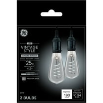 GE Vintage Style LED Light Bulbs, 25 Watt, Daylight, ST19 Edison Bulbs, Medium Base, 2pk