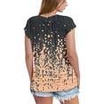 thumbnail image 4 of Eres Más Que una Camisa de Puntuación de Prueba Sexy de Manga Corta Lentejuelas Suelta Camisa de Blusa con Cuello en V, Poliéster, 4 of 8