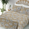 thumbnail image 3 of Ambesonne Birds and Nature Fitted & Flat Sheet with Sham 3 Pcs Set, Hummingbird Floral, Twin, Dark Khaki White, 3 of 5