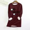thumbnail image 2 of Awdenio Women's Round Neck Thickened Plush Warm Long Sleeve Tops, Size S-5XL, 2 of 3