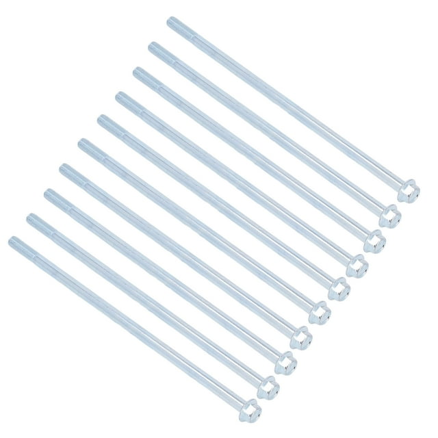 Half Thread 10 Pcs Half Thread Fine Thread Carbon Steel Sturdy Lengthened Hex Half Tooth