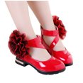 thumbnail image 2 of Dpytoraw Children Kid Baby Girls Flower Leather Shoes Single Soft Dance Princess Shoes Lightweight Infant Shoes Size 5, 2 of 2