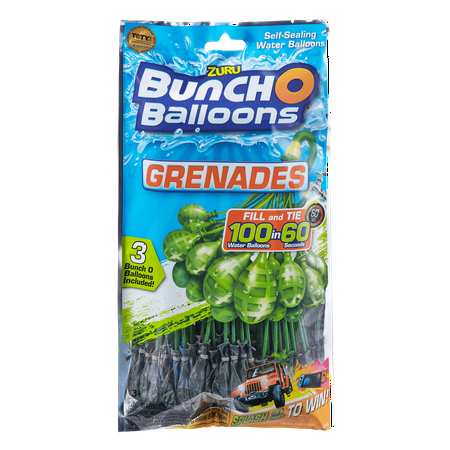 Water Balloon Launch Bunch O Balloons Splash to Win Promotion 100 Rapid-Filling Self-Sealing Water Grenades (3 Pack) by ZURU ()
