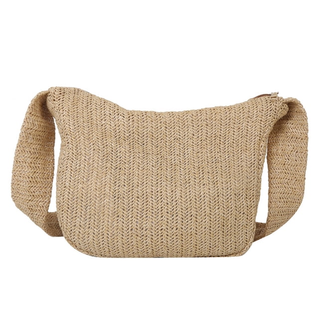 Bolsos Playa Verano Bolso Hombro Tejido A Mano para Junto Al Mar (caqui)