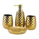 thumbnail image 3 of 4 piezas de accesorios de baño, soporte para cepillo de dientes, jabonera de baño, jabonera de cerámica, taza para cepillo de dientes para decoración Dorado mayimx Cosas de baño, 3 of 9