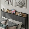 thumbnail image 3 of Queen Bed Frame,Storage Headboard with Charging Station,Solid and Stable,Noise Free,No Box Spring Needed,Easy Assembly,Metal Platform Queen Size Bed Frame,86.3"x62"x40.5",Dark Gray, 3 of 8