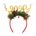 thumbnail image 4 of Diadema navideña, regalo de Navidad, tocado festivo para cosplay para mujeres y niñas, festivales. Oro, 4 of 9