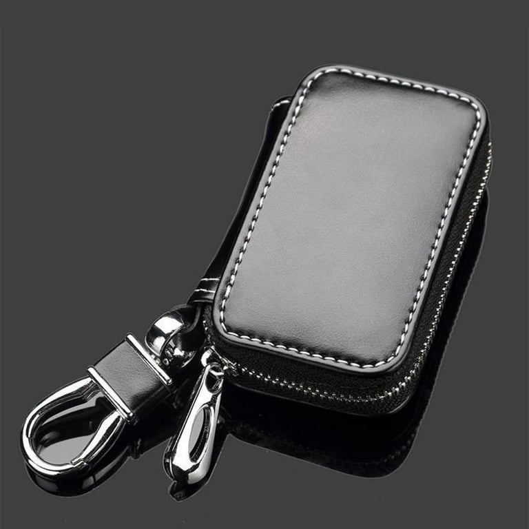  QBUC Genuine Leather Car Keychain,Universal Heavy Duty Metal  Key Chain Accessories,Car Fob Key Keychain Holder with 360 Degree Rotatable  Snap Swivel and Anti-Lost D-Ring for Men Women(White) : Automotive