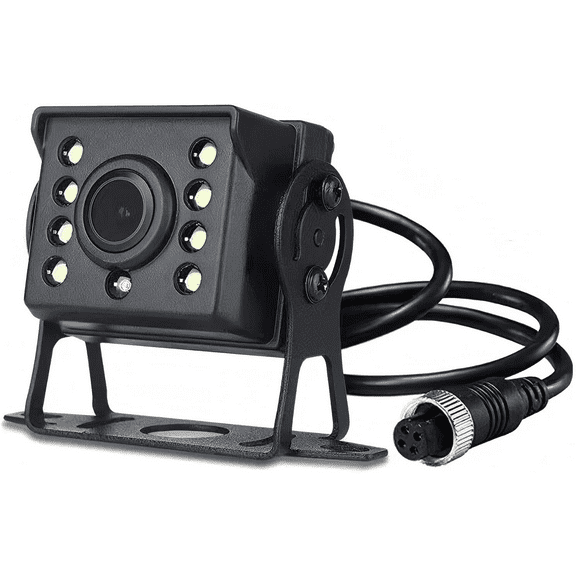 Wired Backup Camera, 12V-24V Wide Range Input ​   Reversing Camera, Waterproof Night Vision Wide View Angle Rear View Camera with 4 Pin Aviation Connector for RV Camper Truck Trailer Bus Van