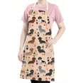 thumbnail image 5 of Black Cute Dachshund Dog and Wine Apron-Garden Aprons for Women with Pockets-Cotton Linen Waterproof Kitchen Cooking Gardening Aprons Adjustable for Kitchen,Cooking,BBQ and Salon 33x27 Inch, 5 of 7