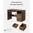thumbnail image 2 of EYYTHUNG 47" Office Desk, Farmhouse Executive Desk with File Drawer & Outlet, Wood Computer Desks with Keyboard Tray, Brown, 2 of 7