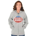 thumbnail image 3 of Vintage Dubble Bubble Gum Double Logo Unisex Plus Size Zip Hoodie Brisco Brands 2X, 3 of 4