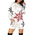 thumbnail image 1 of Vestidos Para Mujer Otoño Señoras Con Capucha Manga Larga Estampado Navideño Vestido Suelto Moda Mini Vestido Odeerbi ODB146676, 1 of 5