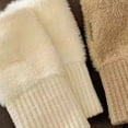 thumbnail image 7 of dianhelloya Winter Half-Finger Gloves Thickened Soft Comfortable Warm Knitted Arm Mittens Winter Fashionable Gloves Women White, 7 of 7