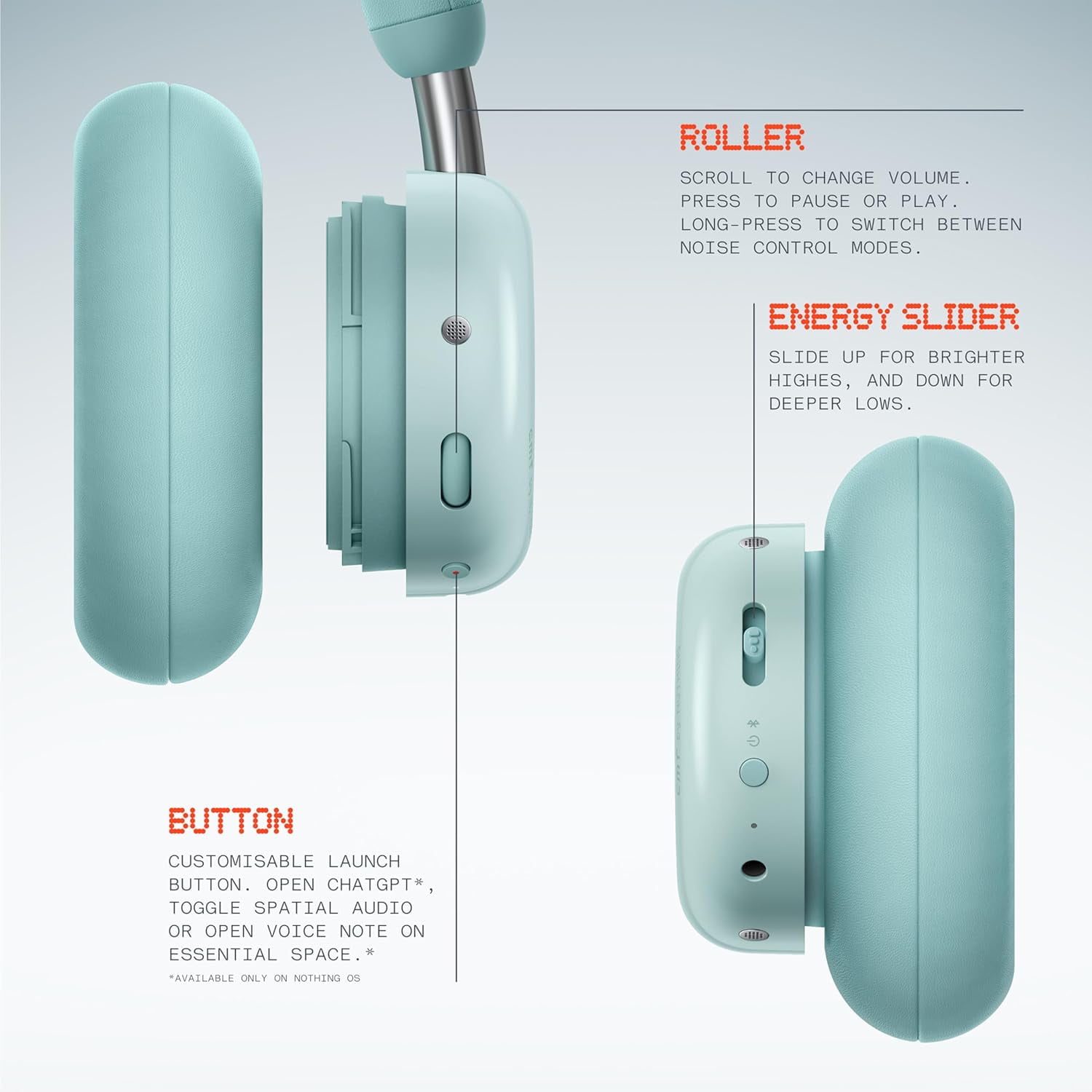 CMF by Nothing Headphone Pro Active Noise Canceling Wireless Headphones Bluetooth 5.4 Over The Ear Headset, 50H ANC Playtime, Bass&Treble Slider, Custom EQ&Spatial Audio, Hi-Res LDAC, Light Grey