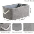 thumbnail image 5 of Storage Bins for Shelves - 11.8x7.9x5.2 inch Grey Small Storage Baskets for Organizing, Fabric Storage Cubes Closet Organizer for Home Nursery Gift Decorative (Gray), 5 of 9
