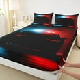 thumbnail image 3 of Feelyou 3D Sport Car Queen Sheet Sets for Boy, Modern Speed Sports Player Flat Sheet, Red Blue Automobile Queen Fitted Sheet, Super Cozy Room Decor, 4 Pieces, 3 of 7