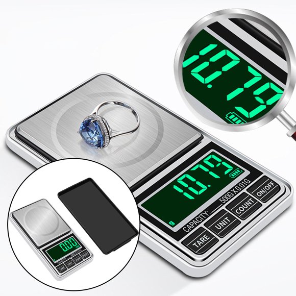 Báscula digital de bolsillo, báscula de de joyería de precisión de 0,01/0,1 g, mini báscula de conversión de 7 unidades con pantalla , funció 500 g x 001 g