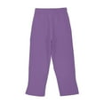 thumbnail image 4 of ZACPNCV Pants for Girls Summer Casual Loose Cotton Linen Straight Wide Leg Drawstring Elastic Waist Solid Cropped Pant Purple 12-13 Years, 4 of 5