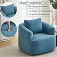 thumbnail image 3 of Barara King 360° Single Sofa Chair with One Soft Pillow and Teddy Fleece High-Resilience Sponge, Round Sofa Chair with No Assembly for Living Room, Bedroom, Apartment, Blue, 3 of 7