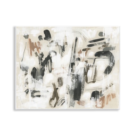 Stupell Industries Chaotic Earthy Strokes Abstract Painting Unframed Art Print Wall Art, 14 x 11