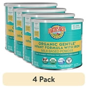 (4 pack) Earth's Best Organic Gentle Powder Baby Formula with Iron DHA & ARA, 21 oz Canister