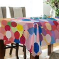 thumbnail image 5 of Yayeee Tablecloths 54" x 54" Rectangle Wrinkle Resistant Party Table Cover, Light Colorful Circles, 5 of 8