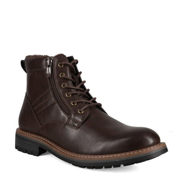Aquatherm Canada Men Cabot Boots Leather like Medium Width Side zip Dark brown