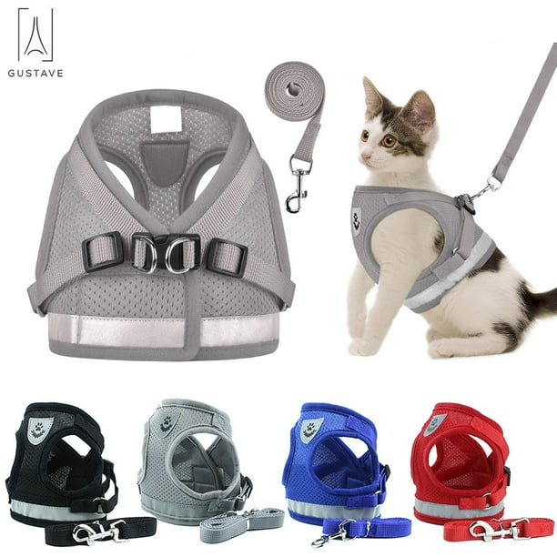 Gustave Dog and Cat Adjustable Reflective Harness Leash Pet Vest with