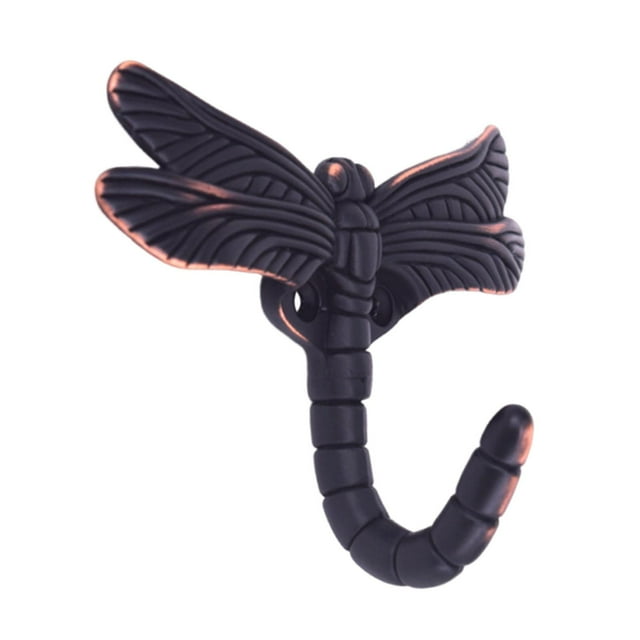 simhoa Crochet Libellule en Laiton pour Porte d'Entrée Porche Crochet Utilitaire pour Sac à Dos Sac à Main Chapeau Noir