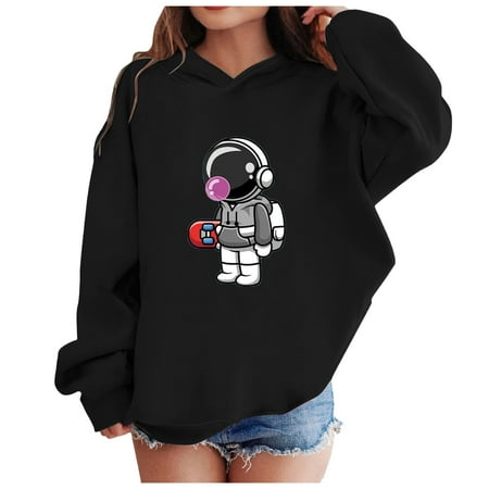 

Hoodies for Girls Hoodies Graphic Hoodies Hoodies for Teens Kids Hoodies Hoodies for Girls 10-12 Children s Fashion Astronaut Hooded Sweatshirt Top