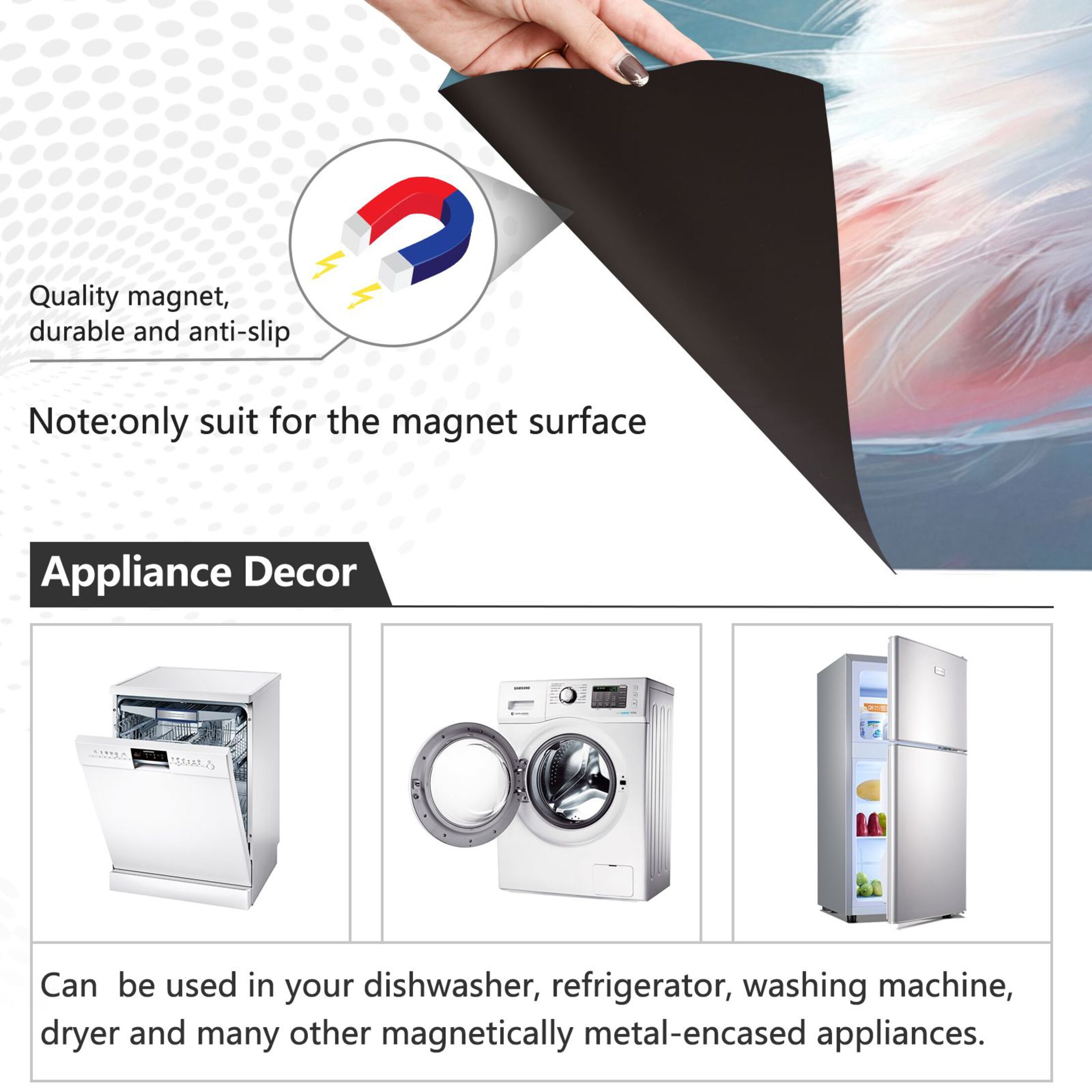 Dishwasher Magnetic Sticker 23x26 Inch Refrigerator Magnetic Sticker Washing Machine Magnetic Sticker Kitchen Panel Magnetic Sticker Home Decor Super Cute Cat with Glasses