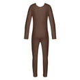 thumbnail image 5 of Miutii Kids Boys Girls Full Bodysuit Gymnastics Dance Unitard Leotard Jumpsuit Ballet Dance Halloween Dance Costumes Brown 11-12, 5 of 7