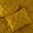 thumbnail image 3 of Chezmoi Collection Berlin Mustard Yellow Pinch Pleat Full Comforter Set, 3-Piece, Soft Pintuck, Lightweight All Season Microfiber Bedding, 3 of 9