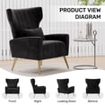 thumbnail image 3 of Villeston Modern Accent Chairs for Living Room Chairs Upholstered Velvet Fabric Reading Chair Mid Century Arm Chair Comfy Armchair,Black, 3 of 6