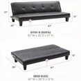 thumbnail image 6 of Living Room Modern Black Leather Sofa Bed 81D 57W 47H with Adjustable Headboard, 6 of 6