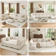 thumbnail image 6 of 9-Seat L-Shaped Sectional Sofa, Modular Design with Removable Storage Ottoman, Convertible Sleeper Couch for Living Room, Bedroom and Apartments, Beige Color, 6 of 8