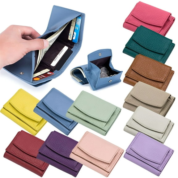 GASTROPOD Anti-Credit Card Fraud Folding Mini wallet, Leather RFID Blocking Card Holder Organizer Pocket Mini Wallet, Foldable Slim Compact Wallet