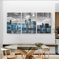 thumbnail image 3 of Chicago Skyline Wall Art for Living Room, Modern City Pictures Canvas Wall Decor for Office Bedroom 3 Pieces Set Night Scene Prints Paintings for Home 12"X16", 3 of 8