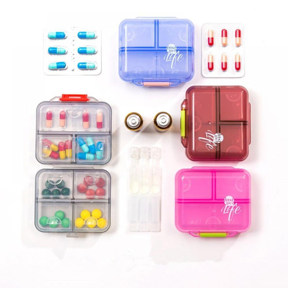 24/7 MEDICASE Danish Design Pill Box for 7 Days - Small Size Day Dispensers  with 4 Compartments. Discreet and Stylish Pill Box in Scandinavian Trend