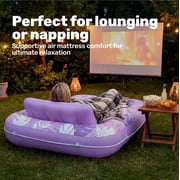 Inflatable Tanning Pool Lounger Float, 70 x 46 Large Suntan Sun Tan Tub for Adults, Tanning Chair, Bed Blow up, Raft Lounge Floatie Blue Checker