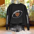 thumbnail image 6 of AKOEE Womens Crewneck Sweatshirts Football Printed Loose Pullover Graphic Sweatshirt Long Sleeve Tops Fall (XL, Black), 6 of 7