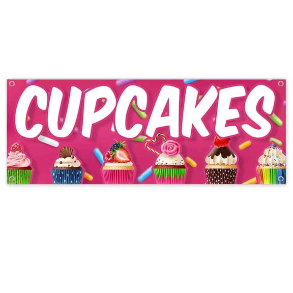 Cupcakes 13 oz Vinyl Banner With Metal Grommets
