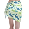 thumbnail image 2 of Kll Cute Dinosaur Blue Green Print Women'S Sarong Coverups Short Bathing Suit Wrap Skirt Beach Wrap Swimsuit Cover Ups, 2 of 7