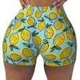 thumbnail image 2 of Fuzoiu Lemon Print Women's Workout Shorts,Workout Biker Shorts Women,Exercise Fitness Shorts,Scrunch Short, Athletic Shorts for Gym Yoga Running Sport Active-Large, 2 of 8