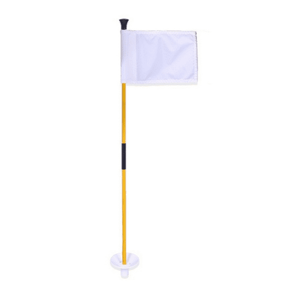 White Golf Green Flag, Two-Section Detachable Flagpole, Easy to Carry Green Target Flag Hole Cup