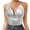 Silver, variant on Women's Chain-Embellished Sleeveless Backless Crop Top, Beading & Tassel Details, Polyester, for Club & Vintage Look
