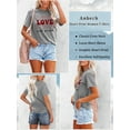 thumbnail image 5 of Anbech LOVE Printed T-Shirt for Women Casual Valentine's Day Graphic LOVE Is All You Need Junior Girls Short Sleeve Tee Tops with Crew Neck, 5 of 10