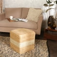 thumbnail image 5 of REDEARTH Cube Pouf Foot Stool Ottoman - Jute Braided Pouffe Poof Accent Sitting Footrest for The Living Room, Bedroom, Nursery, Patio, Lounge & Other Rooms in The Home (16”x16”x16”; Natural Ivory), 5 of 7